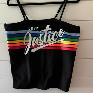 Justice Rainbow Crop/Tank Set With Shorts  Size 24 Plus